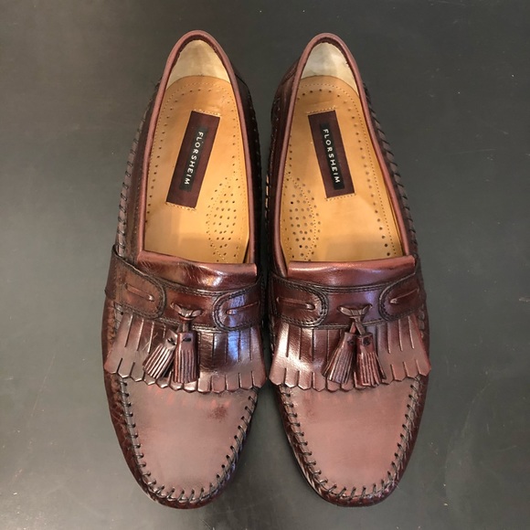 Florsheim Mens Burgundy Brown Leather Loafers main image 8